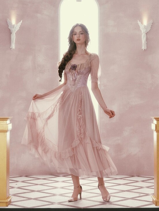 Lacemade Dresses & Skirts - Lacemade Violet Mandarin Duck Princess Corset Dress- XS